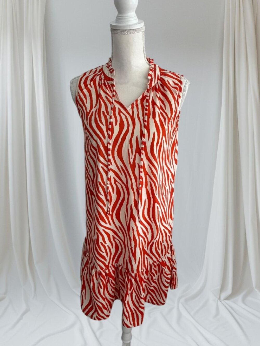 MILLENIUM Orange Animal Print Swing Dress Size Small